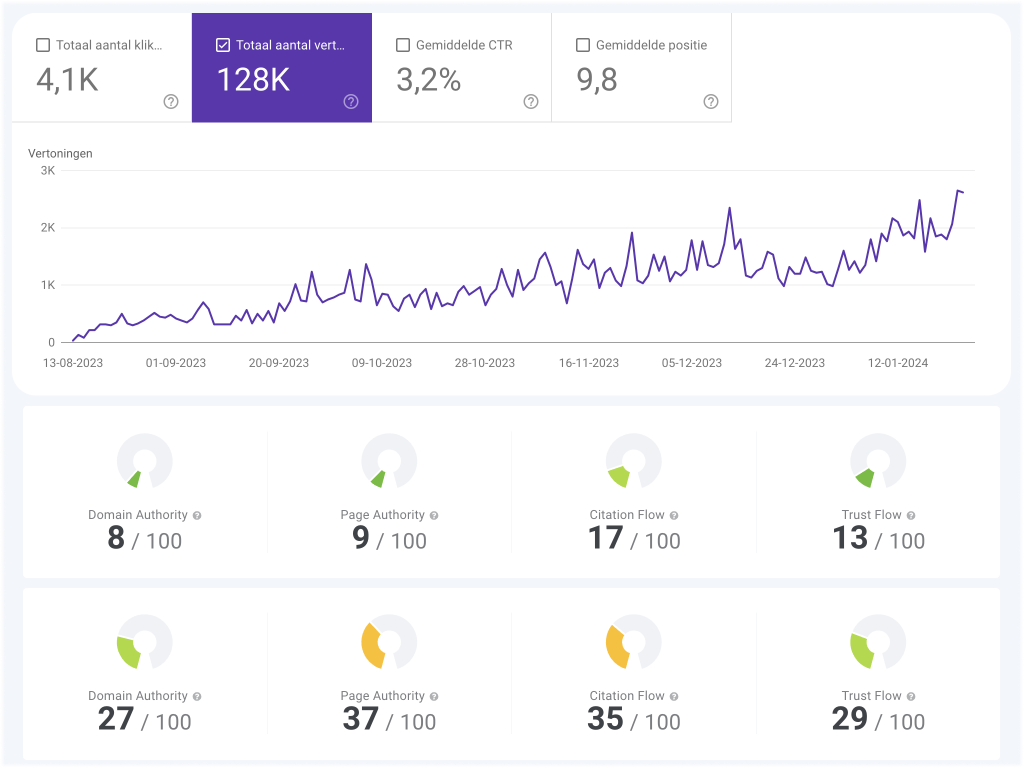 SEO-resultaten van SEO Bedrijf